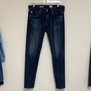 AG Adriano Goldschmied Woman’s Skinny Jeans in Dark Blue Denim